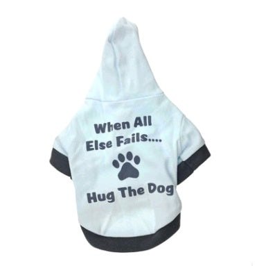 HKM-4450109 Casual Cotton Dog T-Shirt with Hat - Hug The Dog Design for Pet Fashion