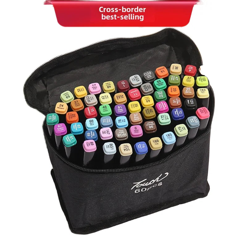 HKM-445011 Dual-Headed 48-Color Quick-Drying Watercolour Pen Set for Kids' Art and Drawing Activities