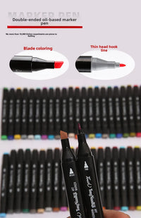 HKM-445011 Dual-Headed 48-Color Quick-Drying Watercolour Pen Set for Kids' Art and Drawing Activities