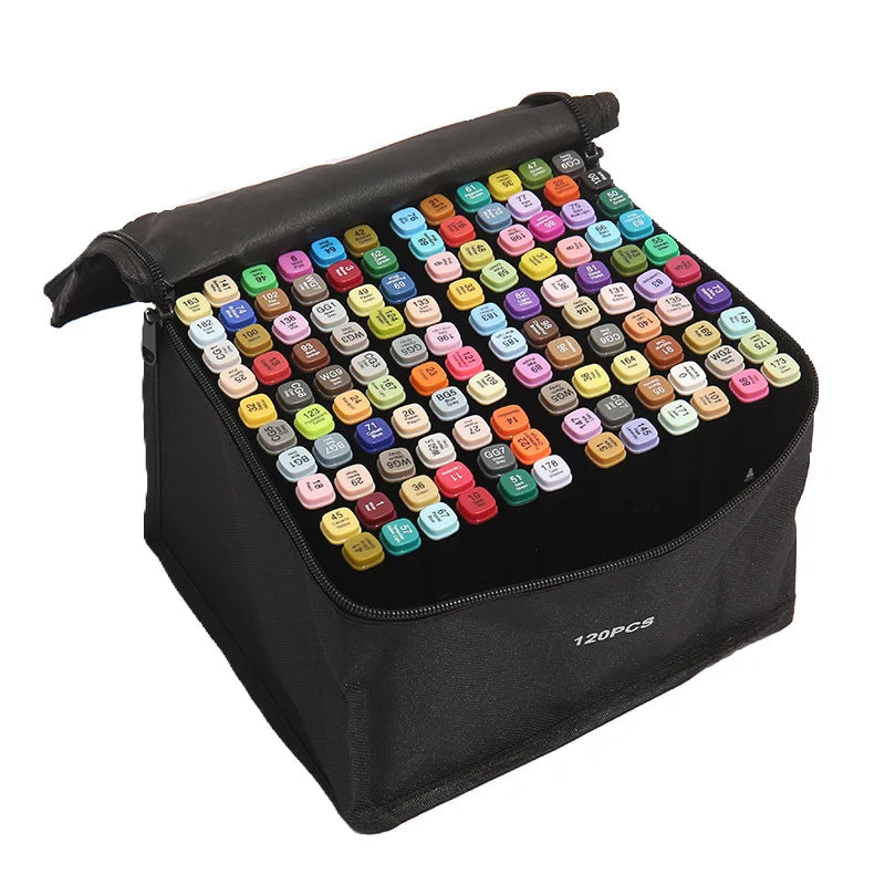 HKM-445011 Dual-Headed 48-Color Quick-Drying Watercolour Pen Set for Kids' Art and Drawing Activities