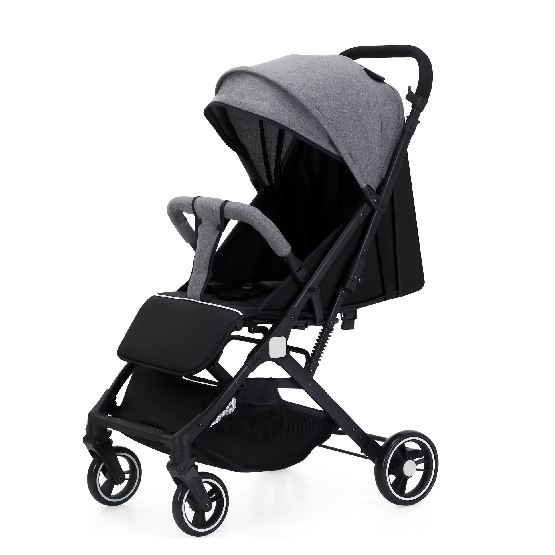 HKM-445075 Lightweight Double Baby Stroller - Portable Easy-Fold Pram with Iron Frame for Travel