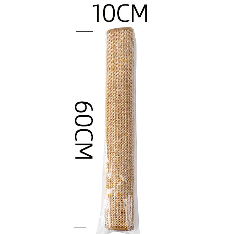 HKM-4451901 Corner Cat Scratch Board - Wear-Resistant Cloth Design in Ginger Yellow and Dark Gray, 18 x 60 CM