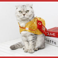 HKM-4452285 Cozy Red Cloak for Cats - Perfect for New Year Celebrations