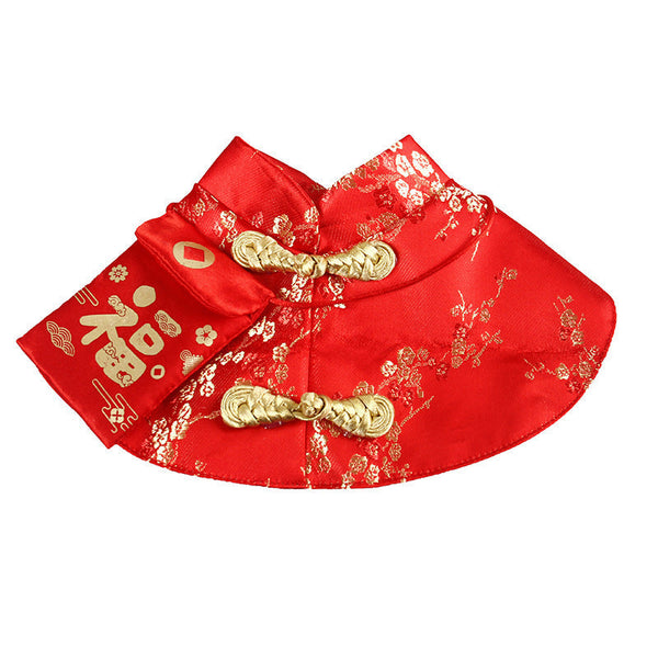 HKM-4452285 Cozy Red Cloak for Cats - Perfect for New Year Celebrations