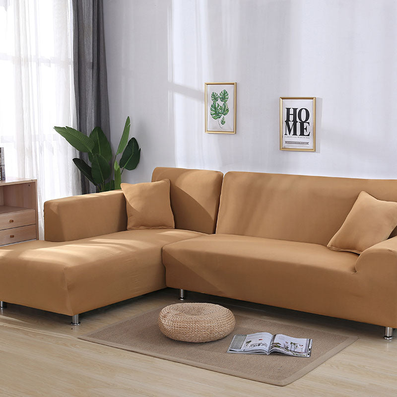 HKM-445267 Universal Non-Slip Sofa Cover in Solid Colors for Sectional & Lounge Furniture
