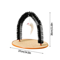 HKM-4453181 Cat Grooming and Scratching Device with Plush Mouse Toy - Arch-Shaped Brush for Itch Relief and Playtime