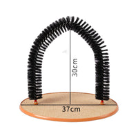 HKM-4453181 Cat Grooming and Scratching Device with Plush Mouse Toy - Arch-Shaped Brush for Itch Relief and Playtime