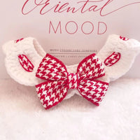 HKM-4453693 Knitted Wool Pet Collar - Red or Black, Adjustable Sizing for All Seasons