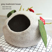 HKM-4455741 Wool Felt Cat House - Various Designs for Cozy Cat Napping