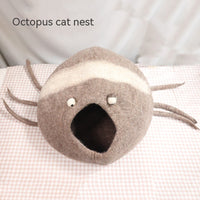 HKM-4455741 Wool Felt Cat House - Various Designs for Cozy Cat Napping