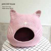 HKM-4455741 Wool Felt Cat House - Various Designs for Cozy Cat Napping