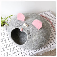 HKM-4455741 Wool Felt Cat House - Various Designs for Cozy Cat Napping