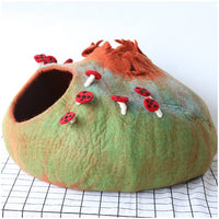 HKM-4455741 Wool Felt Cat House - Various Designs for Cozy Cat Napping