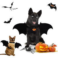 HKM-4455869 Bat Wings Dog Costume with Cat Print and Bell - Cloth Material, Sizes S to L