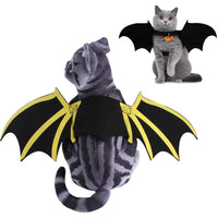 HKM-4455869 Bat Wings Dog Costume with Cat Print and Bell - Cloth Material, Sizes S to L