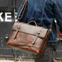 HKM-445587 Custom Leather Briefcase for Men - Professional Laptop Bag with Logo Design