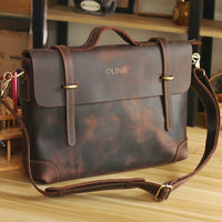 HKM-445587 Custom Leather Briefcase for Men - Professional Laptop Bag with Logo Design