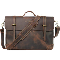 HKM-445587 Custom Leather Briefcase for Men - Professional Laptop Bag with Logo Design
