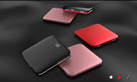 HKM-445587 Ultra-Thin Mirror Mini Power Bank with LCD Display – 8000mAh Capacity in Mysterious Black, Chinese Red, and Rose Gold