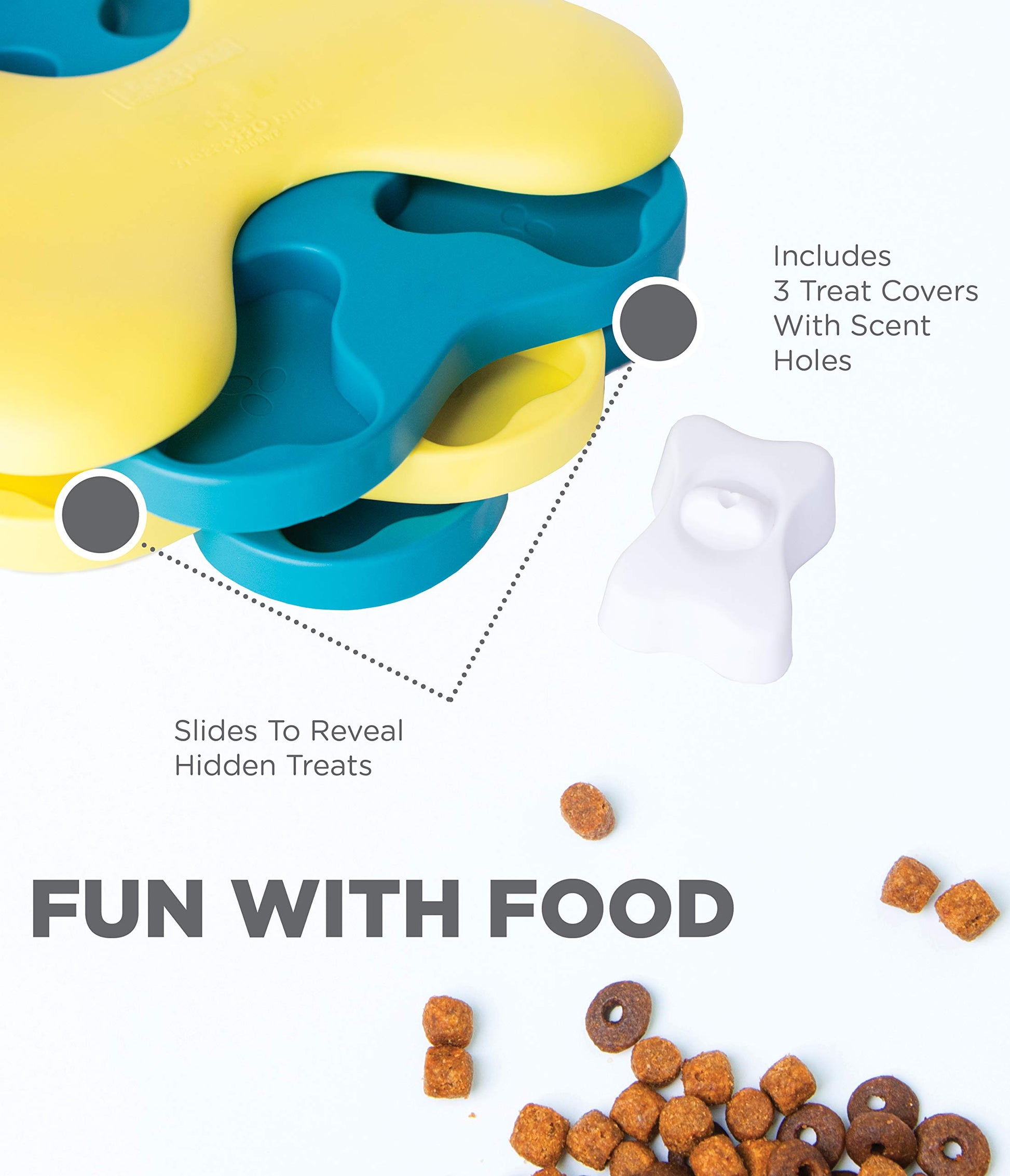 HKM-4456509 Educational Bone-shaped Food Leaker Pet Toy - Durable ABS Material in Orange, Yellow, and Blue