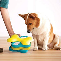 HKM-4456509 Educational Bone-shaped Food Leaker Pet Toy - Durable ABS Material in Orange, Yellow, and Blue