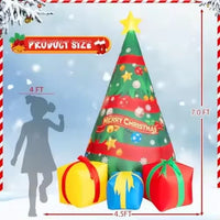 HKM-445651 7 FT Christmas Inflatable Tree with Built-in LEDs for Indoor and Outdoor Decorations