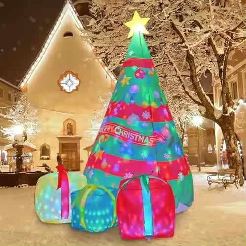 HKM-445651 7 FT Christmas Inflatable Tree with Built-in LEDs for Indoor and Outdoor Decorations