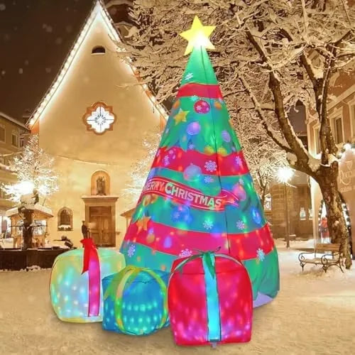 HKM-445651 7 FT Christmas Inflatable Tree with Built-in LEDs for Indoor and Outdoor Decorations