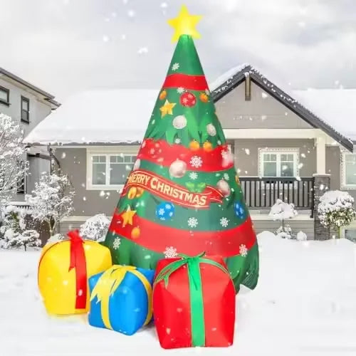 HKM-445651 7 FT Christmas Inflatable Tree with Built-in LEDs for Indoor and Outdoor Decorations