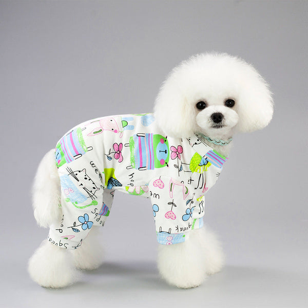 HKM-4456765 Cotton Pet Pajamas in Five Fun Colors for Comfortable Home Wear