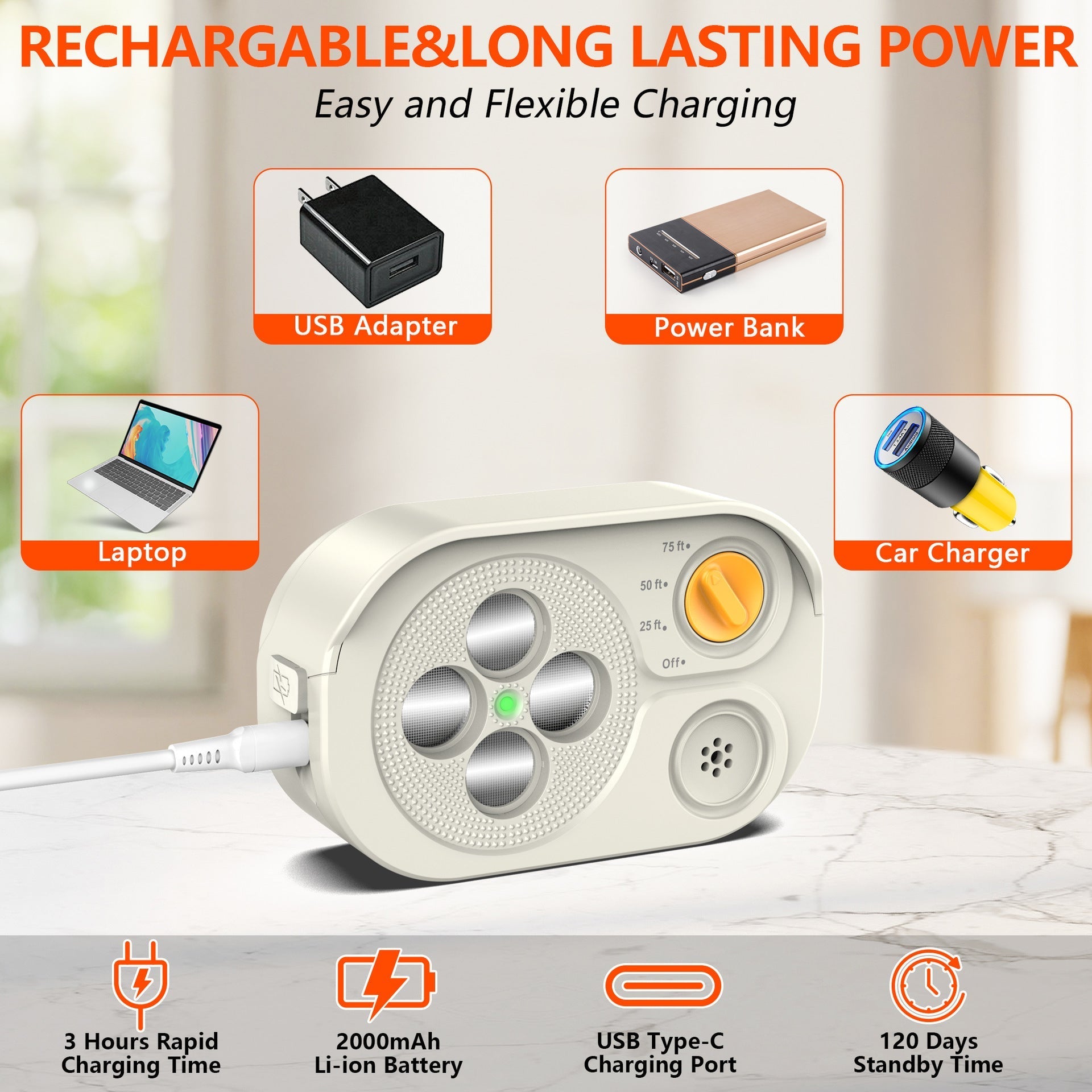HKM-4457149 Ultrasonic Bark Control & Dog Training Device with Waterproof Design