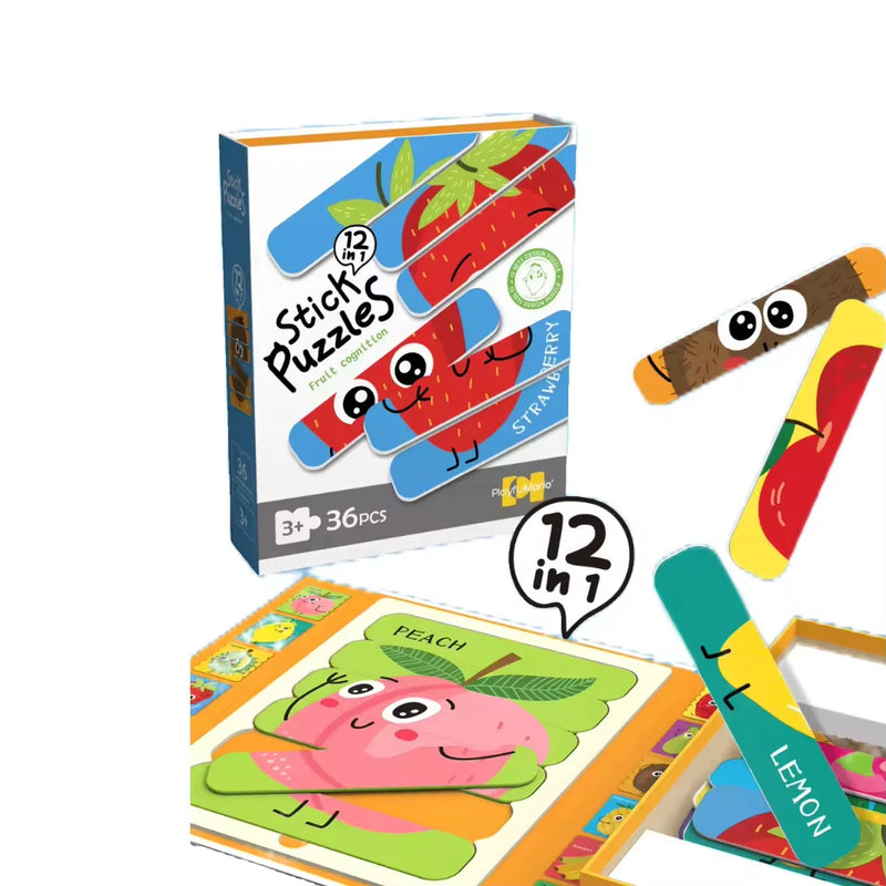 HKM-445715 36PCS Baby Matching Card Puzzle Set - Educational Cartoon Animal Jigsaw Toys for Kids