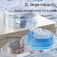 HKM-4457533 Pet Automatic Water Fountain 3L Mute Flow Water Dispenser for Cats - ABS Material