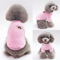 HKM-4458045 Warm and Fashionable Dog Sweater for Autumn and Winter in Blue and Pink Velvet