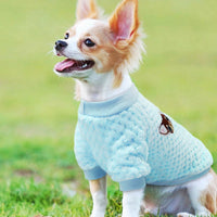 HKM-4458045 Warm and Fashionable Dog Sweater for Autumn and Winter in Blue and Pink Velvet