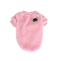 HKM-4458045 Warm and Fashionable Dog Sweater for Autumn and Winter in Blue and Pink Velvet