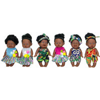 HKM-445843 African Girl Baby Doll - 8-Inch Mini Silicone Fashion Doll for Kids Ages 0 to 7 Years