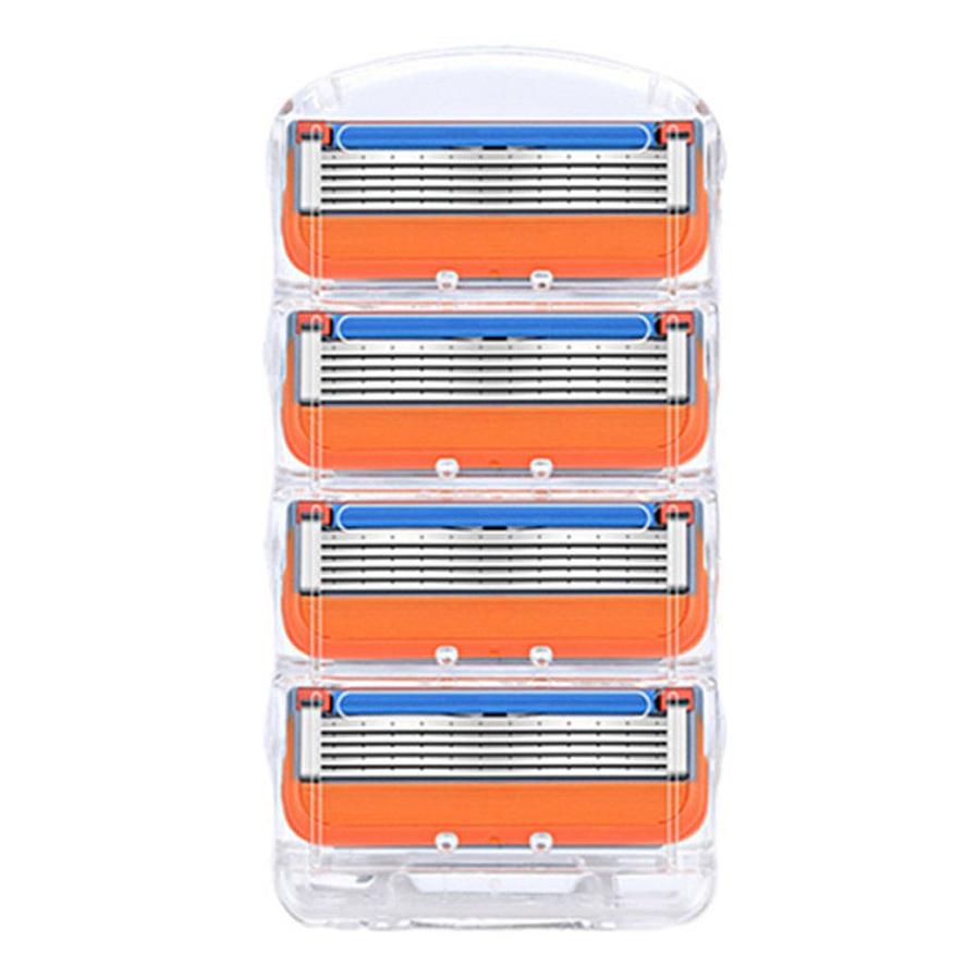 HKM-446099 Five-Layer Men's Manual Shaver with Transparent Orange Blade Box