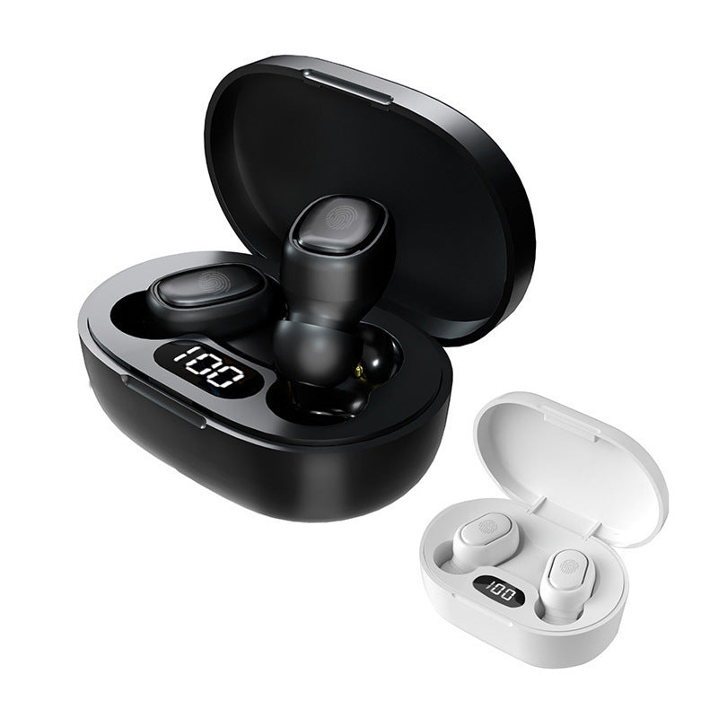 HKM-446227 Mini Bluetooth 5.0 Wireless Headset with Battery Display, Voice Control, and Stereo Sound