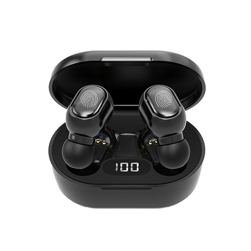 HKM-446227 Mini Bluetooth 5.0 Wireless Headset with Battery Display, Voice Control, and Stereo Sound