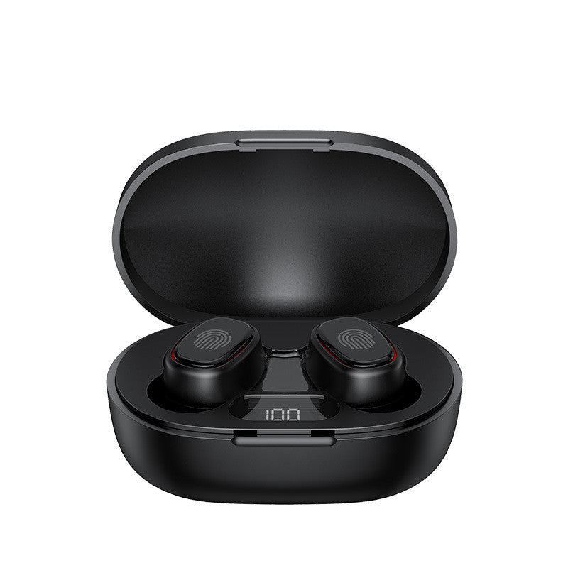 HKM-446227 Mini Bluetooth 5.0 Wireless Headset with Battery Display, Voice Control, and Stereo Sound