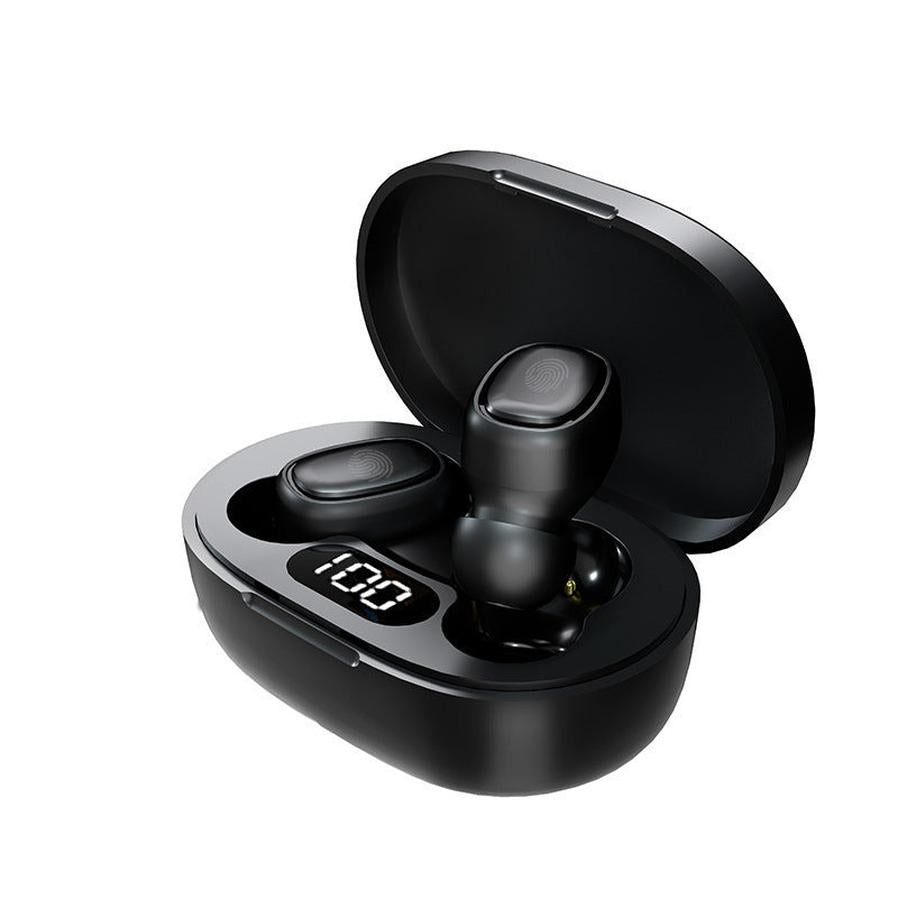 HKM-446227 Mini Bluetooth 5.0 Wireless Headset with Battery Display, Voice Control, and Stereo Sound