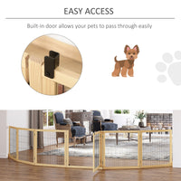 HKM-4462909 Freestanding Retractable Dog Gate with 6 Panels for Doorways and Hallways