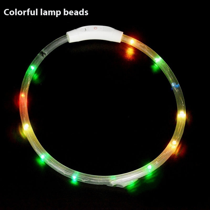 HKM-4465213 USB Rechargeable LED Glowing Pet Collar - Multiple Color Options Available
