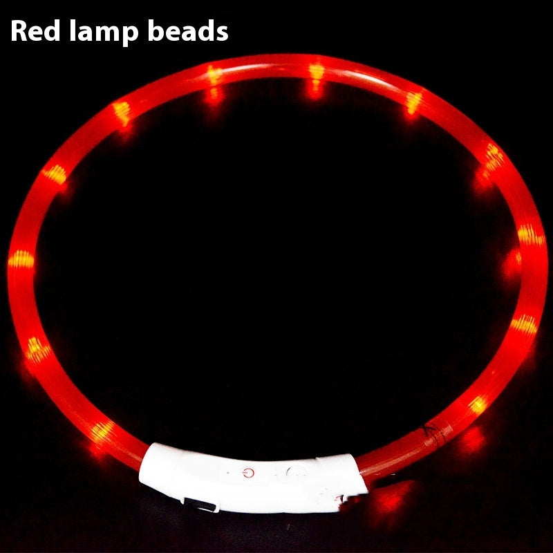 HKM-4465213 USB Rechargeable LED Glowing Pet Collar - Multiple Color Options Available