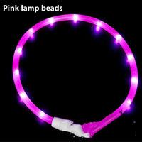 HKM-4465213 USB Rechargeable LED Glowing Pet Collar - Multiple Color Options Available