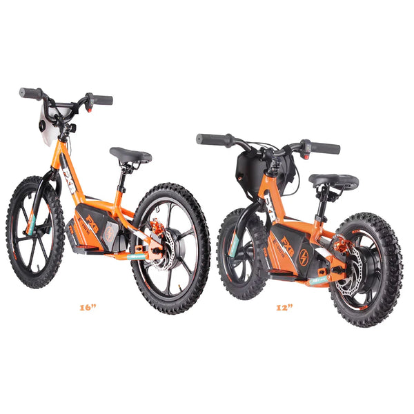 HKM-5154003 12 and 16 Inch Electric Balance Bike for Kids Ages 3 to 8 with 250W Brushless Motor 36V Battery and Disc Brakes