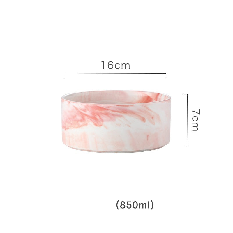 HKM-4467389 Dual Ceramic Cat Bowl Set - Pottery Pet Feeding & Drinking Bowls in Various Colors