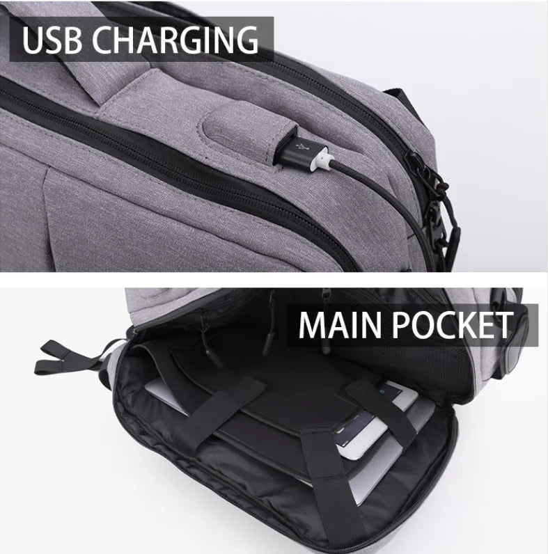 HKM-446739 Waterproof Large Capacity Polyester Laptop Briefcase for Men, Stylish Notebook Shoulder Bag