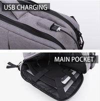 HKM-446739 Waterproof Large Capacity Polyester Laptop Briefcase for Men, Stylish Notebook Shoulder Bag